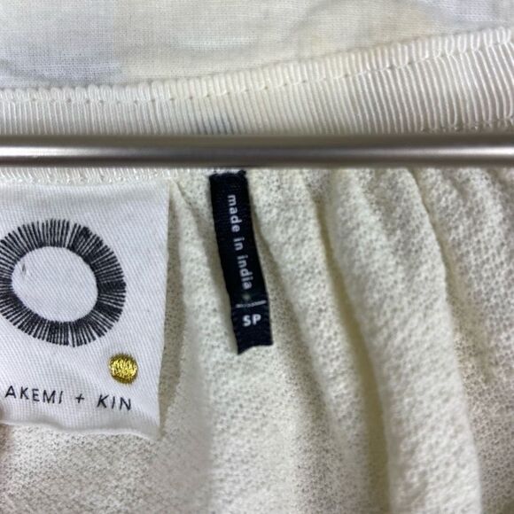 Anthropologie Akemi + Kin Womens Boho Merewen Embroidered Blouse Cream Size SP - Picture 4 of 6